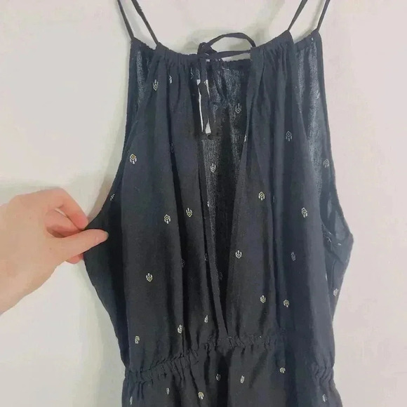 H&M X Coachella Boho Romper Boho Desert Black White Geometric Women's Size 10 - Picture 6 of 11